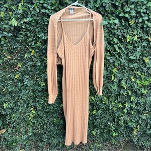 #1 SALE 🏷️Tan Sweater Maxi Dress Set